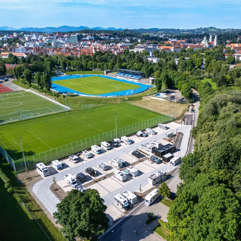 Wohnmobilstellplatz mit 38 Stellplätzen in Kempten